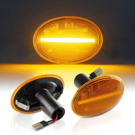 KIT 2 INDICATORI DI DIREZIONE LATERALI A LED COMPATIBILE CON BMW Mini R55 R56 R57 R58 R59 , VETRO GIALLO