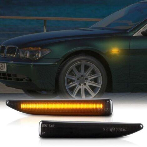 KIT 2 INDICATORI DI DIREZIONE LATERALI A LED COMPATIBILE CON BMW Serie 7 E65 E66 anno 2001-2008 , VETRO FUME