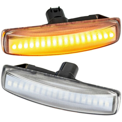 KIT 2 INDICATORI DI DIREZIONE LATERALI A LED COMPATIBILE CON LR DISCOVERY III, FREELANDER II, RR SPORT  , VETRO TRASPARENTE