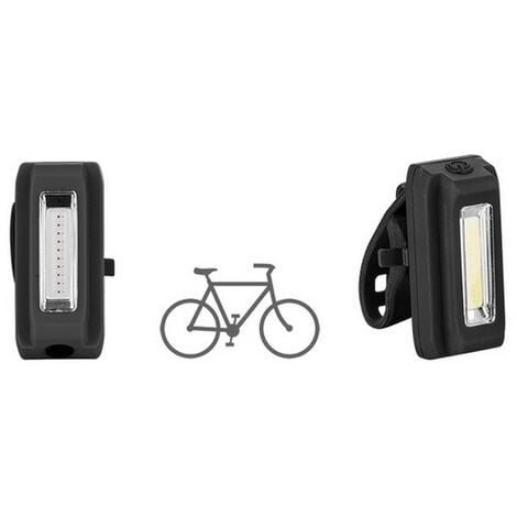 NOVA LINE Kit 2 Luci per bicicletta Led COB 3W anteriore bianca e posteriore rossa Novaline