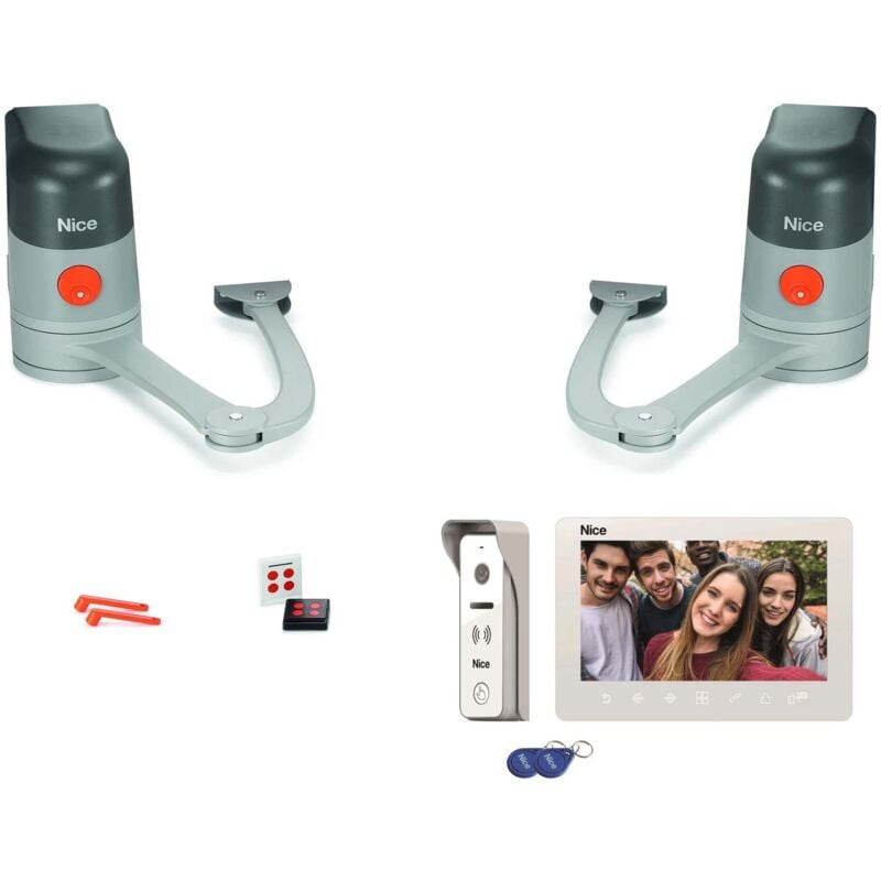 Kit 2 Motorisation portail battant maestro start kit 200 + Visiophone Mira 100