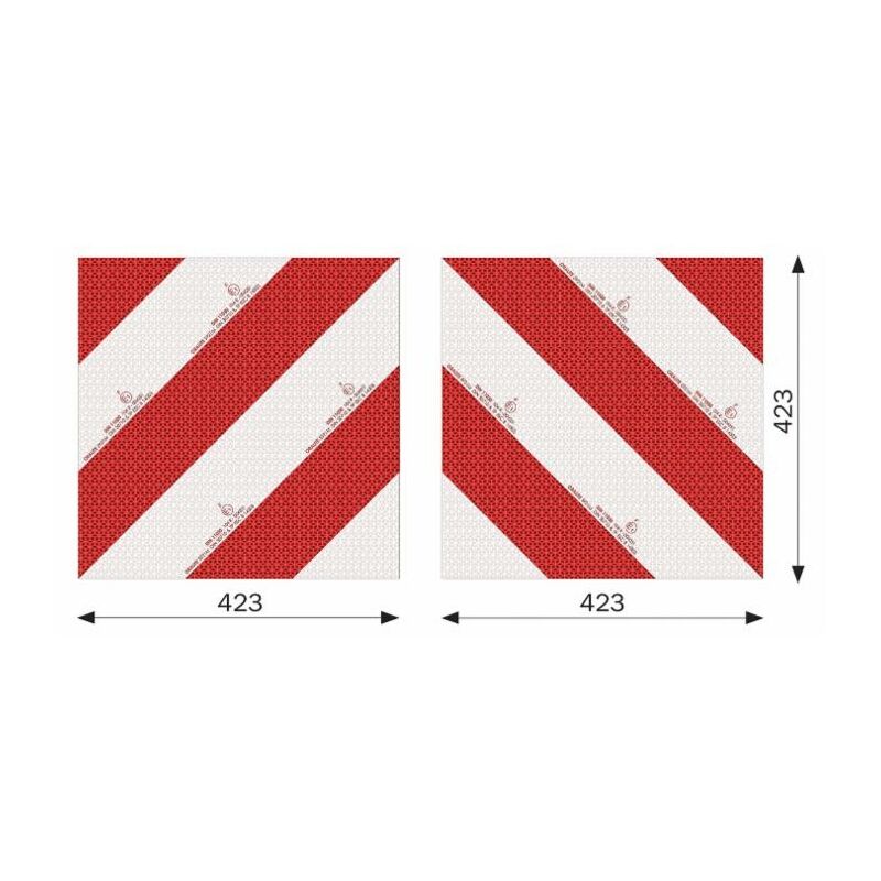 Image of Kit 2 pannelli adesivi omologati per segnalazione su strada 423x423mm