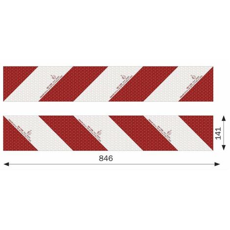 Kit 2 pannelli adesivi omologati per segnalazione su strada 846x141mm