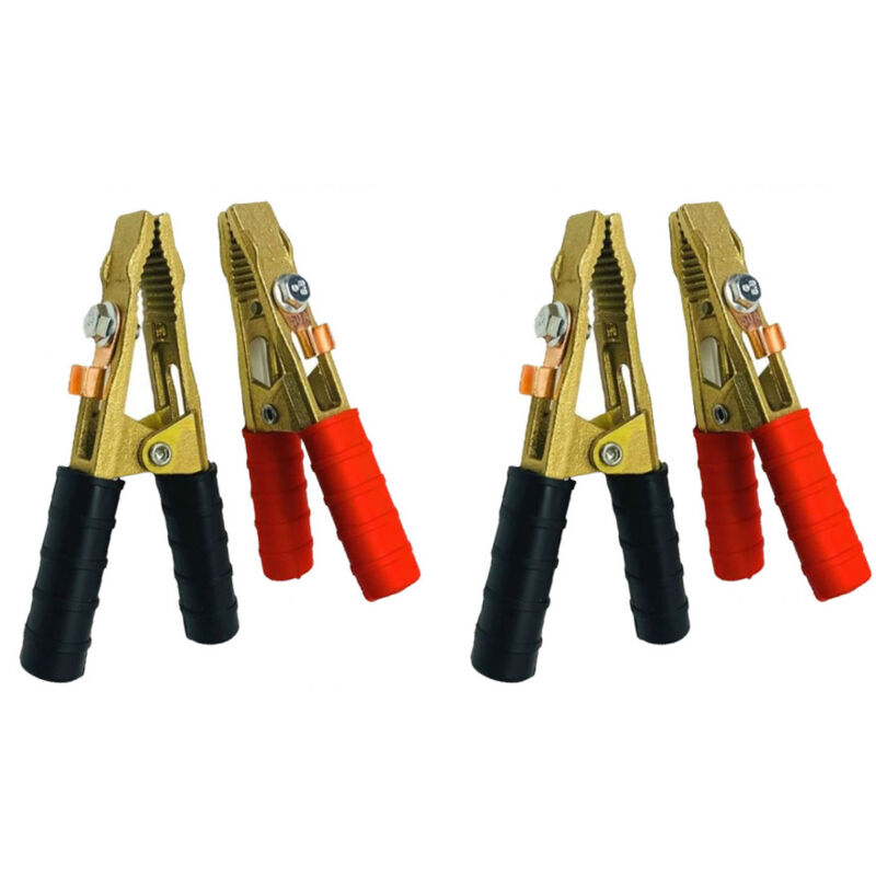 Kit 4 pinces pro(+ et -) en laiton de batterie ou de demarrage 250B,Pinces de demarrageou de batterie