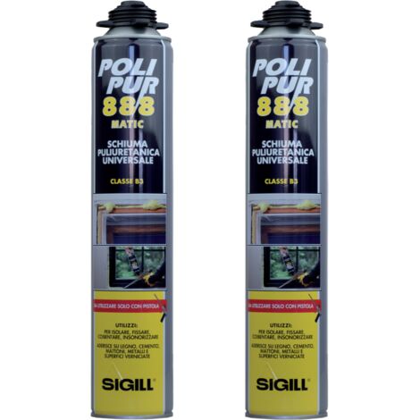 Kit 2 polipur 888 schiuma poliuretanica monocomponente per isolamento