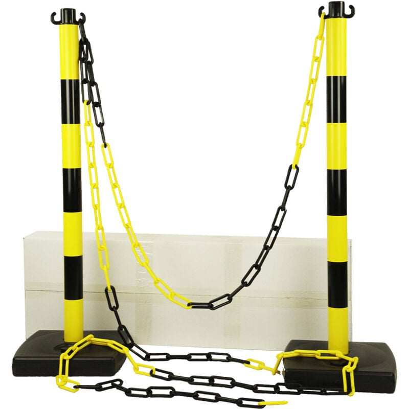 Kit 2 poteaux pvc Jaune/Noir - 2000871