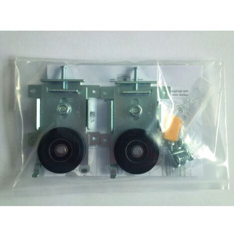 Kit 2 roues pour 1 vantail de placard coulissant KITROUPRO – Roues basses pour façades coulissantes – Compatible avec rails P110 P300 – Seed