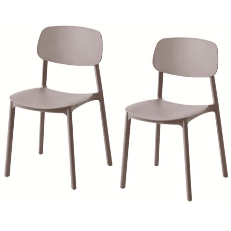 Kit 2 sedie polipropilene cucina bar ristorante sedia interno esterno tortora 733k