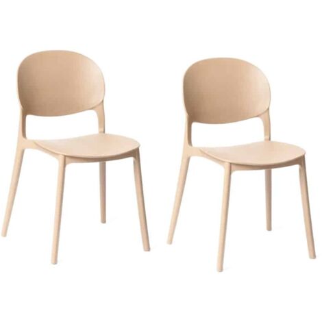 Kit 2 sedie polipropilene cucina cucina bar ristorante sedia interno esterno beige crema 167ro