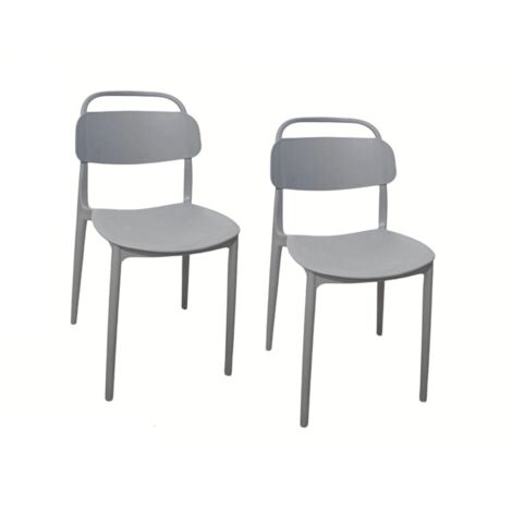 Kit 2 sedie polipropilene cucina cucina bar ristorante sedia interno esterno grigio cue211