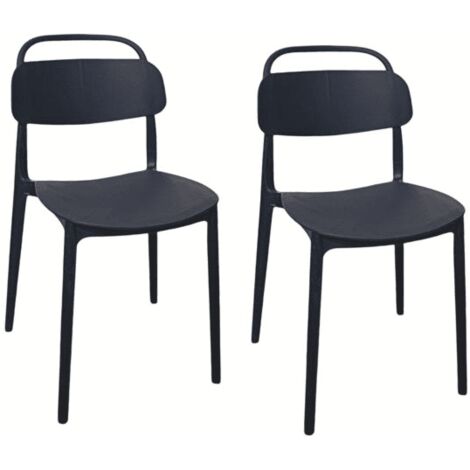 Kit 2 sedie polipropilene cucina cucina bar ristorante sedia interno esterno nero cue228