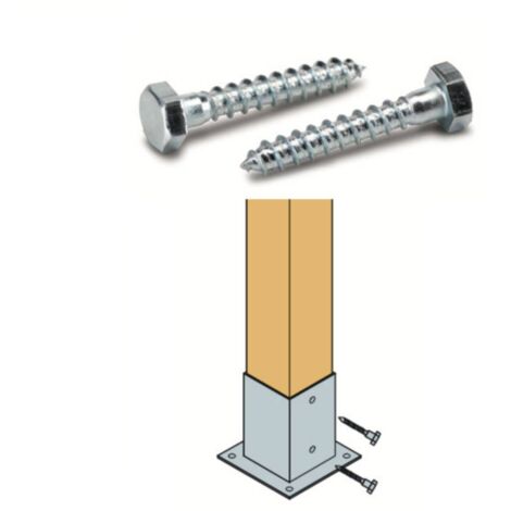 Kit 2 viti mordenti per ancoraggio palo 9x9 cm