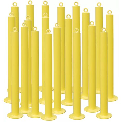 Kit 20 Potelets fixes à boulonner  900F-76-Y JAUNE avec oeillet