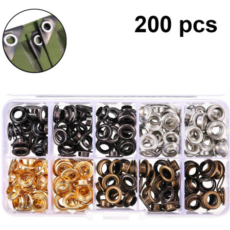 Kit 200 œillets pince rondelles poinçon rivetage tissu bâche cuir