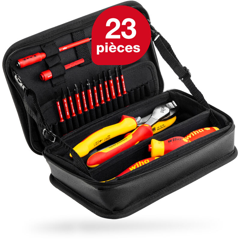 Wiha - Jeu d'outils d'installation de borne de recharge 23 pièces, trousse fonctionnelle comprise (45289)