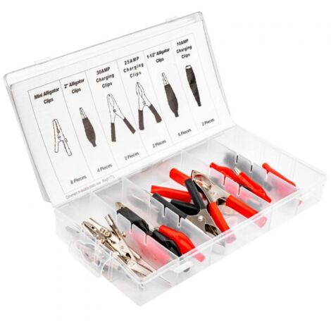 Kit 24 Morsetti Alligatore Assortimento Mollette Coccodrillo 6 dimensioni