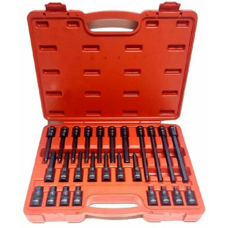KIT 26 PZ INSERTI INSERTO TORX CHIAVI BUSSOLA 1/2 LUNGHE da H5 a H17 FS-43610