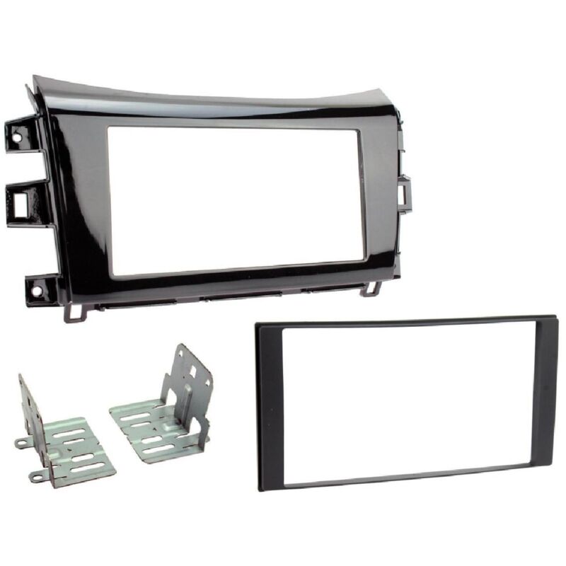 Kit 2DIN Autoradio compatible avec Nissan Navara NP300 ap15 - Noir brillant