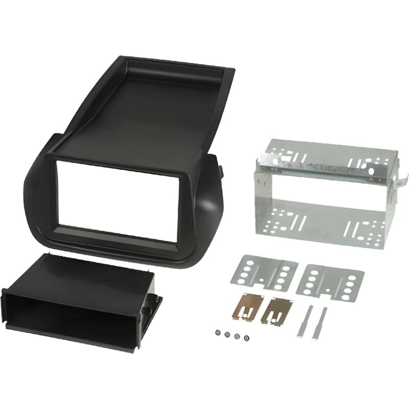 Kit Facade Autoradio KA446B compatible avec Citroen Nemo Fiat Fiorino Peugeot Bipper 08-21 - 2Din avec vp noir
