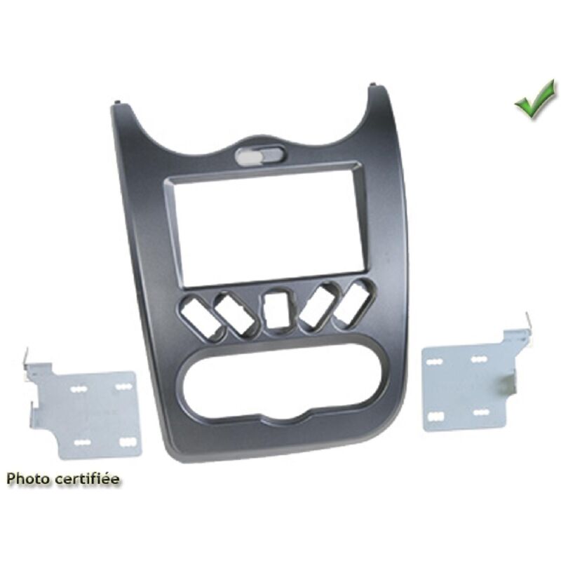 Kit 2Din compatible avec Dacia Duster 10-13 Sandero 08-12 - Gris Fonce