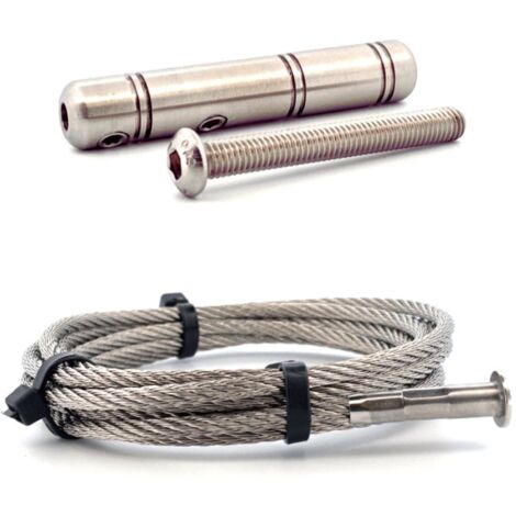 Kit 2m50 câble inox 4mm serti 1 coté + 1 tendeur
