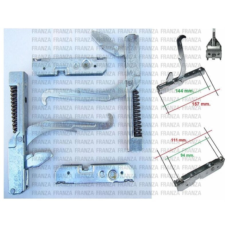 KIT 2PZ CERNIERE MOLLE PORTA FORNO CUCINA FRANKE LOFRA 155mm