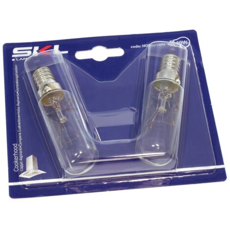 KIT 2PZ LAMPADINE LUCI PER CAPPA 40W E14 340LUMEN UNIVERSALI