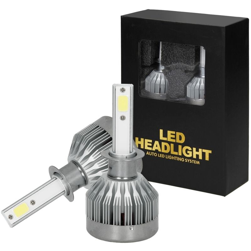 Ecd Germany - 2 x Ampoule led Halogène H1 6000K kit de phare pour remplacement lampe véhicule de rechange