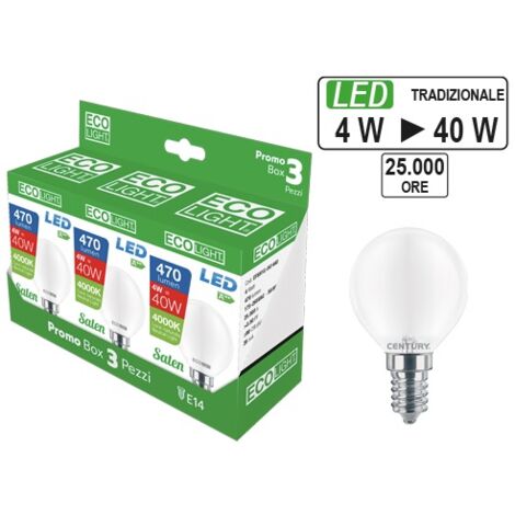 Kit 3 ampoules LED dans Miniglobo E14 Ecolight 4W