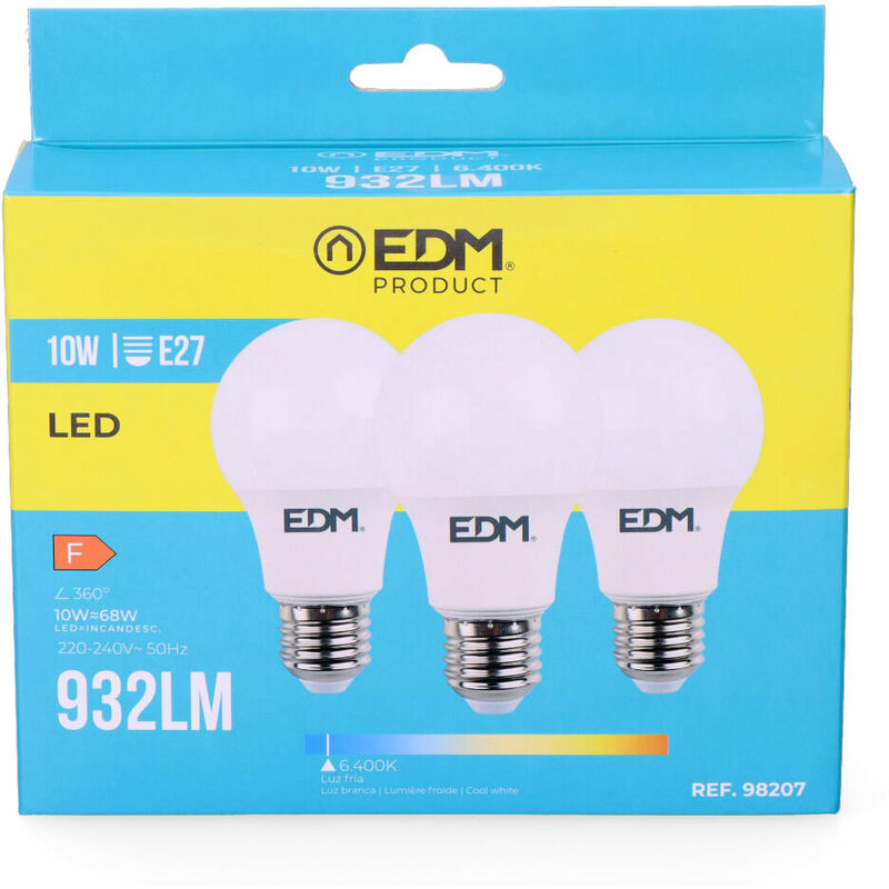 

Kit 3 Bombillas Led Standard 10W E27 6.400K Luz Fria - NEOFERR..
