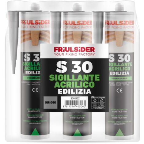 KIT 3 CARTUCCE S3011 SIGILLANTE ACRILICO GRIGIO