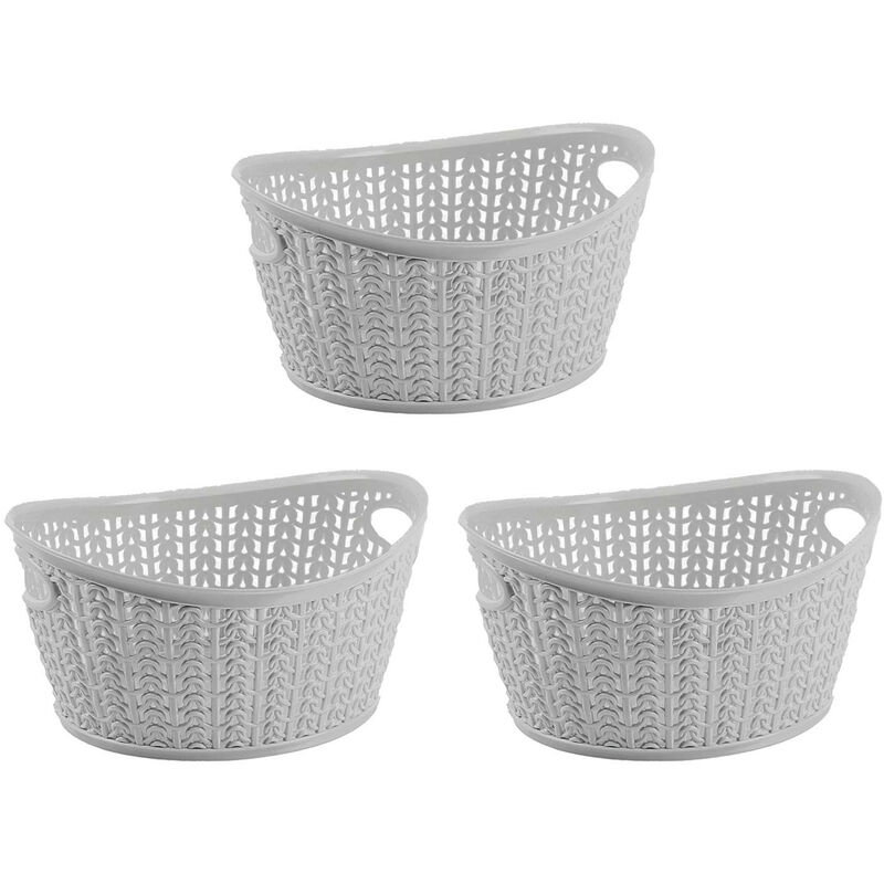 

Kit 3 Cestas Ovaladas 1,5 Litros 7house Color - Gris