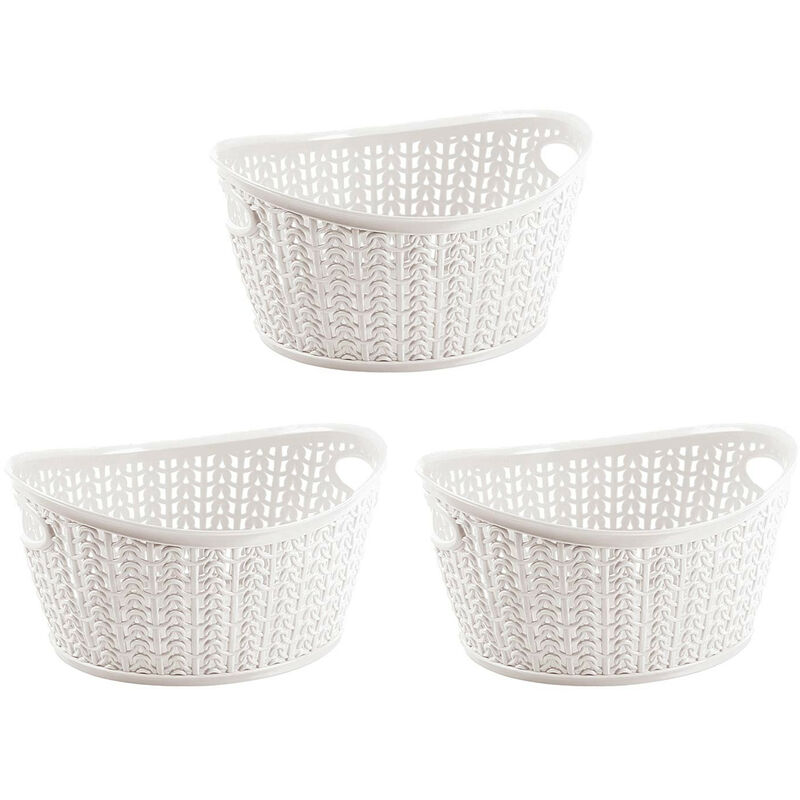 

Kit 3 Cestas Ovaladas 1,5 Litros 7house Color - Blanco
