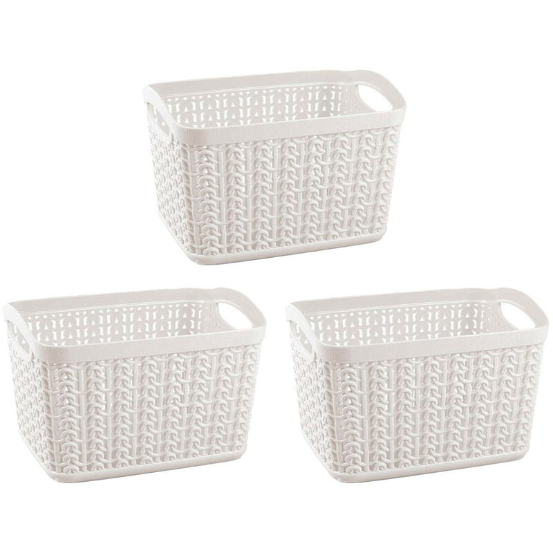 

Kit 3 Cestas Rectangulares 1,5 Litros 7house Color - Blanco