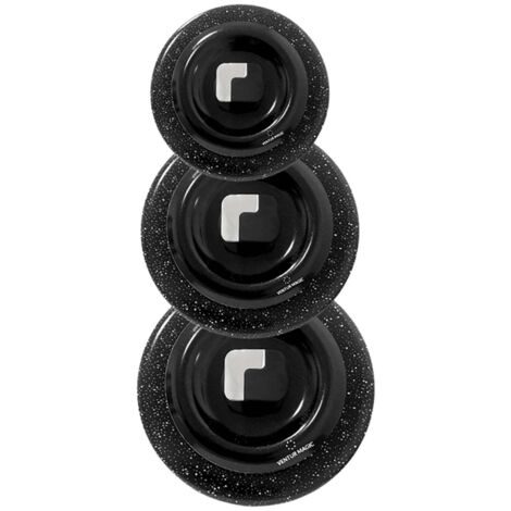 Kit 3 Coperchi Magici Antiodore Ventur Magic in Alluminio Ø24-28-32 cm Pomello Salvaspazio Nero