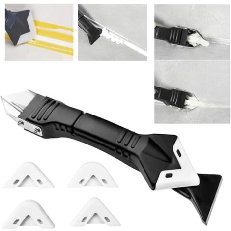 Kit 3 en 1 Grattoir Calfeutrage Silicone, Flexible pour Évier, Fenêtre & Salle de Bain