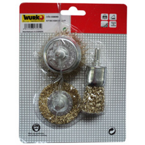 KIT 3 ESCOBILLAS ACERO D83570