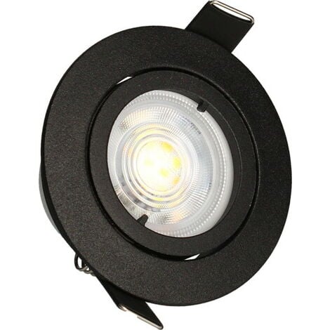 Faretto da Incasso LED Dimmerabile Nero - Sevilla - 5W - 2700K - 92mm -  Quadrato - 6 pack 