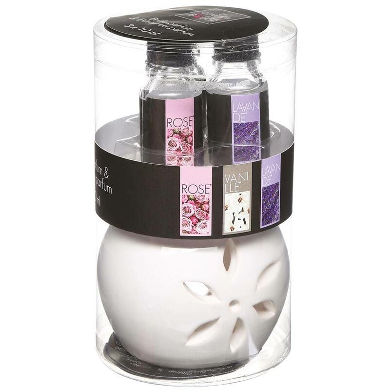 EDM - Bruciatore di profumo con 3 oli floreali 10ml - Atmosphera créateur d'intérieur