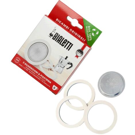 Kit 3 guarnizioni e piastra originale MOKA da 6 tazze - Macchina da caffè, Caffettiera - BIALETTI - 4368071