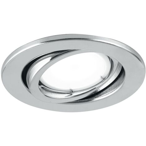 Kit 3 incassi MATRIX orientabili in metallo cromato con lampadine LED GU incluse 6W 3000K (luce calda) x8,5 cm..