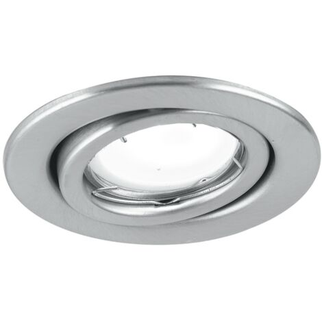 Kit 3 incassi MATRIX orientabili in metallo nichel con lampadine LED GU incluse 6W 3000K (luce calda) x8,5 cm..