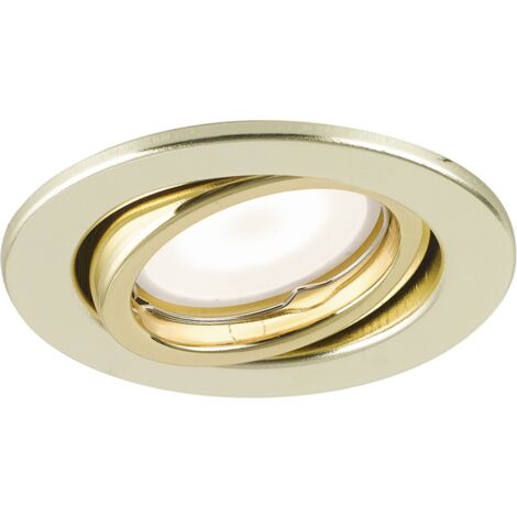 Kit 3 incassi MATRIX orientabili in metallo oro con lampadine LED GU incluse 6W 3000K (luce calda) x8.5 cm..