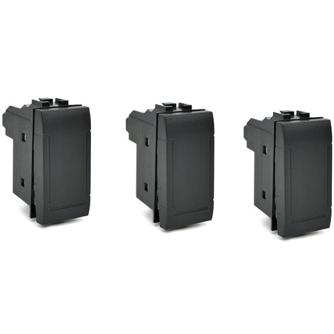 Kit 3 interruttore unipolare compatibile con living light international air 1p 16a 250v nero