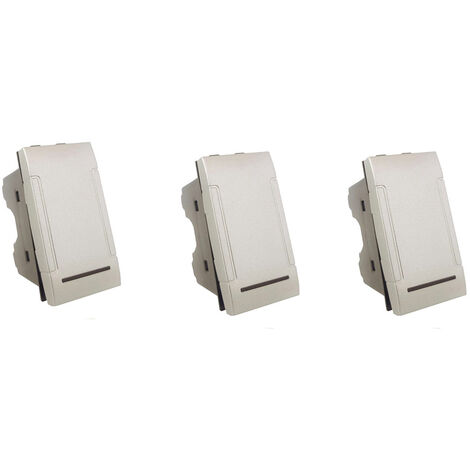 Kit 3 interruttore unipolare compatibile con living light international air 1p 16a 250v silver