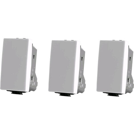 Kit 3 interruttore unipolare compatibile con matix 1p 16a 250v bianco