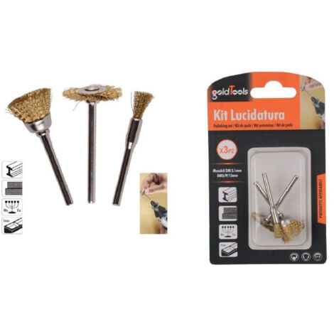 Kit 3 Metal Pezzole For Lcidatura Dm 3.1mm Color Oro Pulitrice 92134