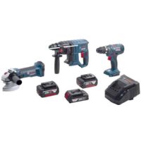 Kit 3 outils BOSCH : Perceuse-visseuse GSR + Meuleuse GWS + Perforateur GBH + 1 batterie 18V 3Ah + Chargeur - 0615990K6M