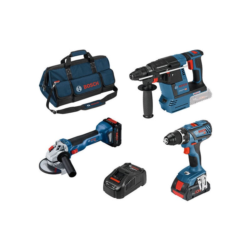 Bosch - Kit de machines 18V gsr + gws + gbh + 2x pc 18V + gal + sacoche