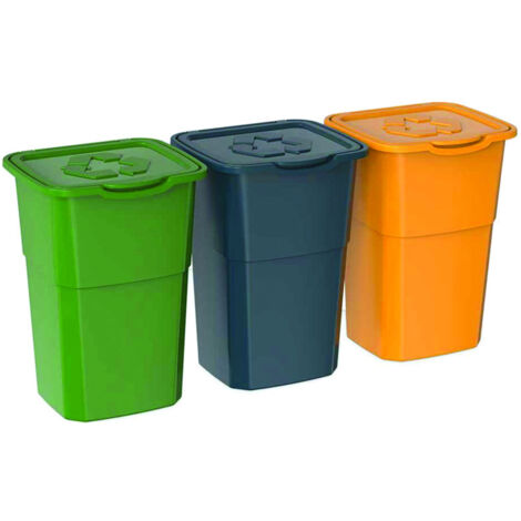KIT 3 PATTUMIERE ECO3 PER RACCOLTA DIFFERENZIATA LT.50 ART.429 - 3 pezzi DEA HOME
